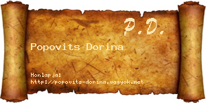 Popovits Dorina névjegykártya
